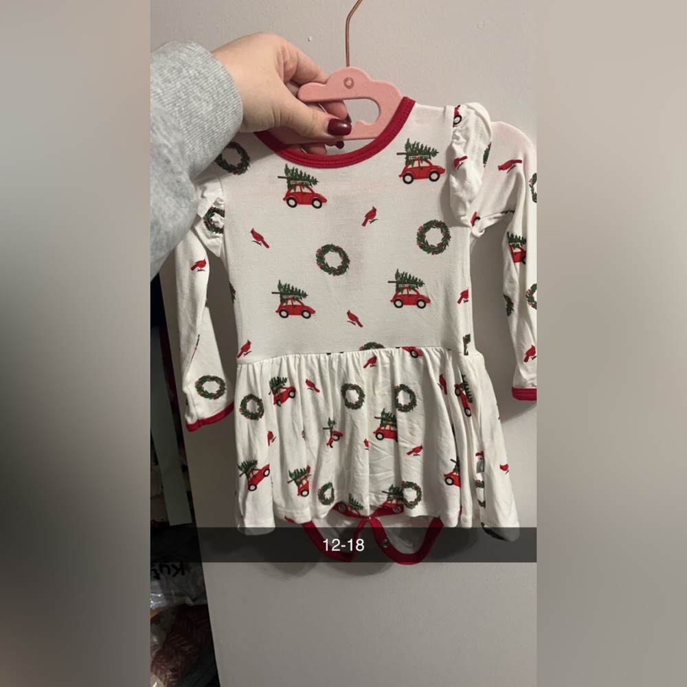 Kyte BABY Wreath Twirl Bodysuit Dress